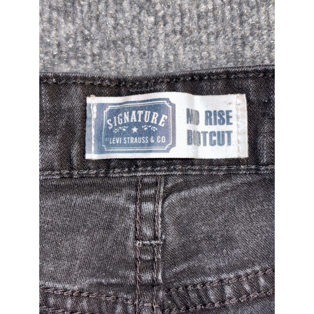 Levi's Bootcut Jeans Women's 12 Black Denim Mid-Rise Dark Wash Grunge Streetwear - Picture 8 of 13
